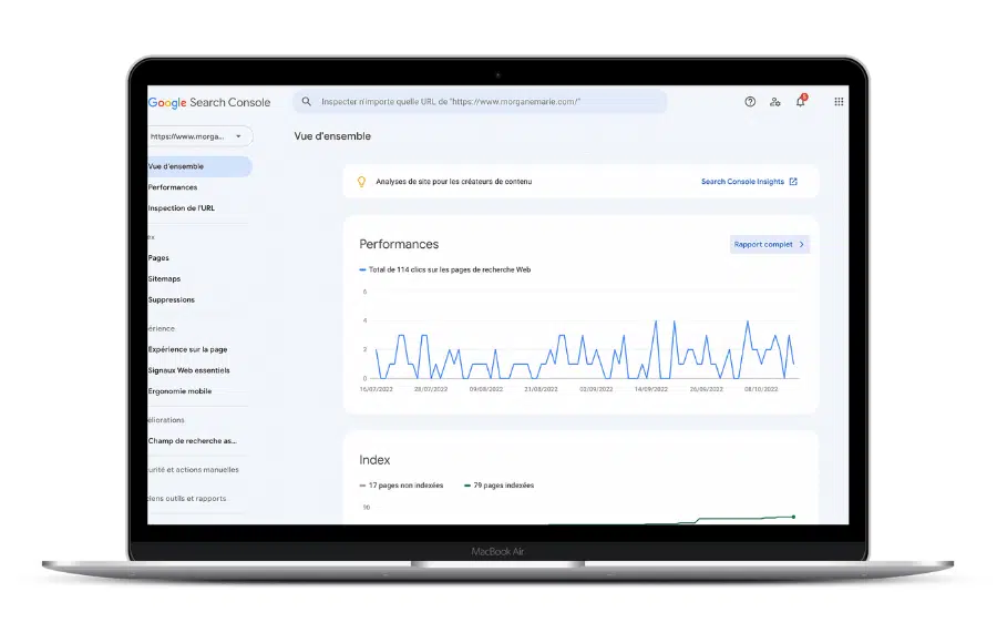 Google Search console - performance site web