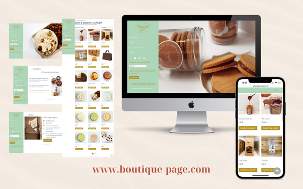 Réalisation site click & collect Page, glaces et gateaux